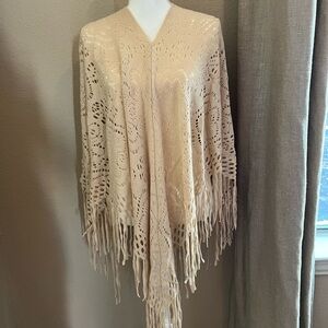 Cream light weight poncho